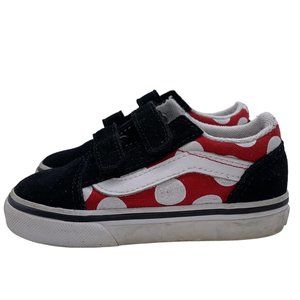 Vans Disney Minnie Mouse Polka Dot Red Black Old Skool Sneaker Toddler Size 7